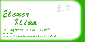 elemer klima business card